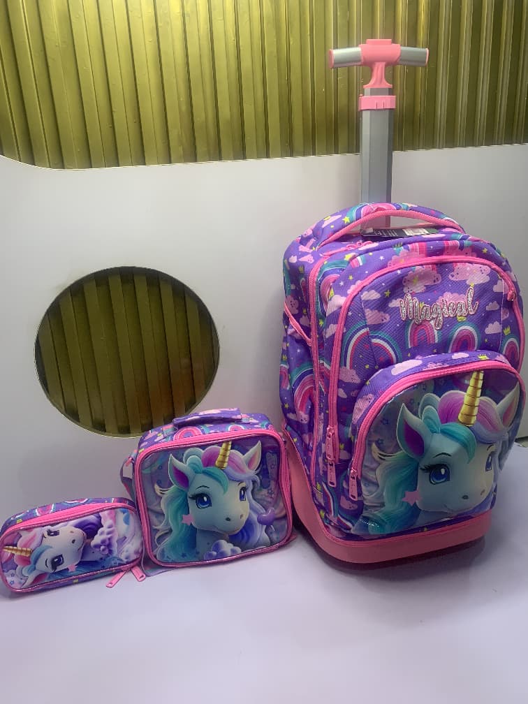 Magical Unicorn Trolley School Bag Set - Image 4